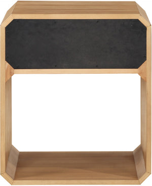 Meridian Furniture Parker Mid-century Modern Ash Veneer Nightstand with Single Drawer for Bedroom Storage Natural 300Natural-NS