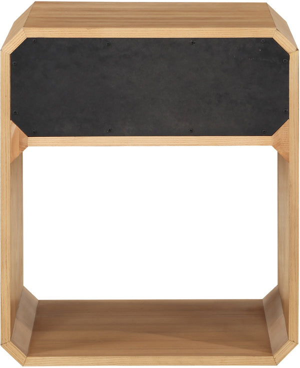 Meridian Furniture Parker Mid-century Modern Ash Veneer Nightstand with Single Drawer for Bedroom Storage Natural 300Natural-NS
