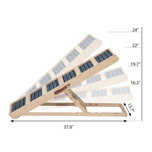 English Elm 39" Folding Pinewood Pet Ramp with Non-slip Surface and Adjustable Height for Dogs W2181P357575