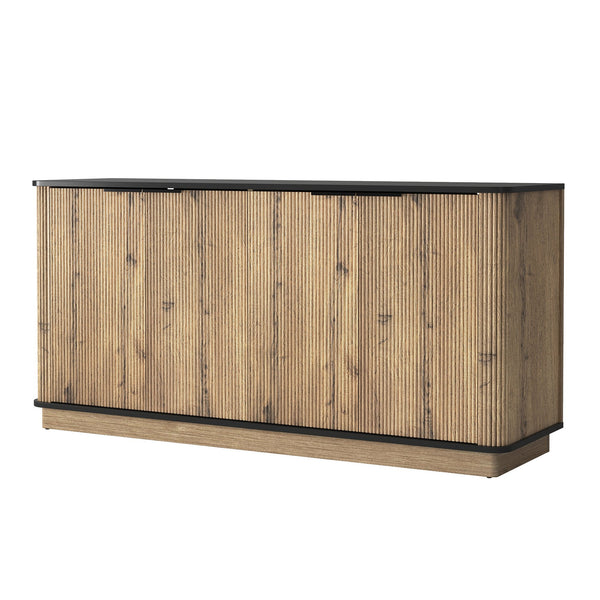 English Elm Multi-Functional Mdf Sideboard - Stylish Storage For Tvs & Tableware, Compact Design, Easy Assembly W3226P279083