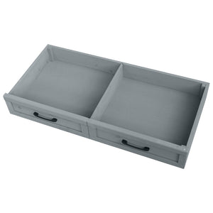 English Elm K&k Outdoor Prep Station Stainless Steel Top Fir Wood Cabinet with Drawer and Wheels Grey+Blue N707P370273G