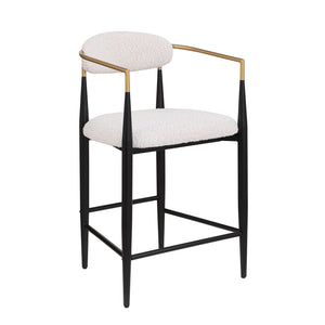 English Elm Christopher Knight Home® - Counter Stool Set Of 2 - Modern Minimalist Boucle Upholstered Stools With Elegant Iron Frame N771P249370B