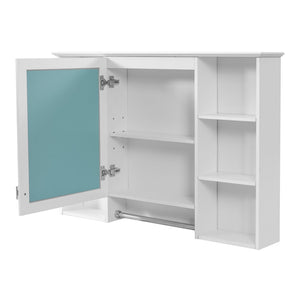 English Elm 3-in-1 Wall Mounted Bathroom Medicine Cabinet with Soft Close Mirror and Towel Bar White N710P358613K