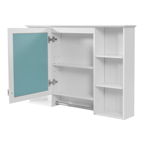 English Elm 3-in-1 Wall Mounted Bathroom Medicine Cabinet with Soft Close Mirror and Towel Bar White N710P358613K