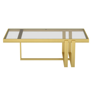 Worldwide Home Furnishings Paxton-coffee Table - Elegant Brushed Gold & Glass Design For Modern Living Room Décor Essentials Brushed Gold Metal,Glass 301-167gl