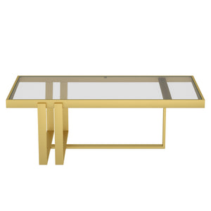 Worldwide Home Furnishings Paxton-coffee Table - Elegant Brushed Gold & Glass Design For Modern Living Room Décor Essentials Brushed Gold Metal,Glass 301-167gl