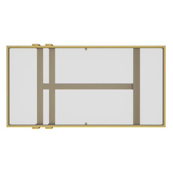 Worldwide Home Furnishings Paxton-coffee Table - Elegant Brushed Gold & Glass Design For Modern Living Room Décor Essentials Brushed Gold Metal,Glass 301-167gl