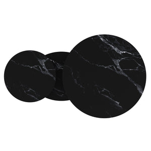 Worldwide Home Furnishings Elara-coffee Table – Contemporary Extendable Design With Stylish Sintered Stone Top For Any Space Black Sintered Stone,Metal 301-198bk