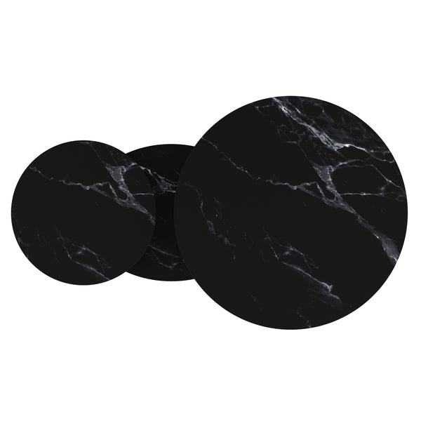 Worldwide Home Furnishings Elara-coffee Table – Contemporary Extendable Design With Stylish Sintered Stone Top For Any Space Black Sintered Stone,Metal 301-198bk