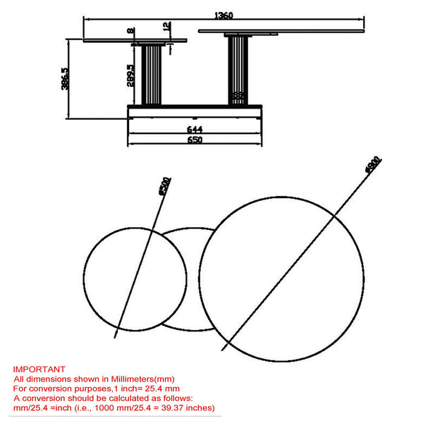 Worldwide Home Furnishings Elara-coffee Table – Contemporary Extendable Design With Stylish Sintered Stone Top For Any Space Black Sintered Stone,Metal 301-198bk