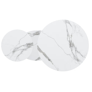 Worldwide Home Furnishings Elara-coffee Table – Contemporary Extendable Design With Stylish Sintered Stone Top For Any Space White Sintered Stone,Metal 301-198wt