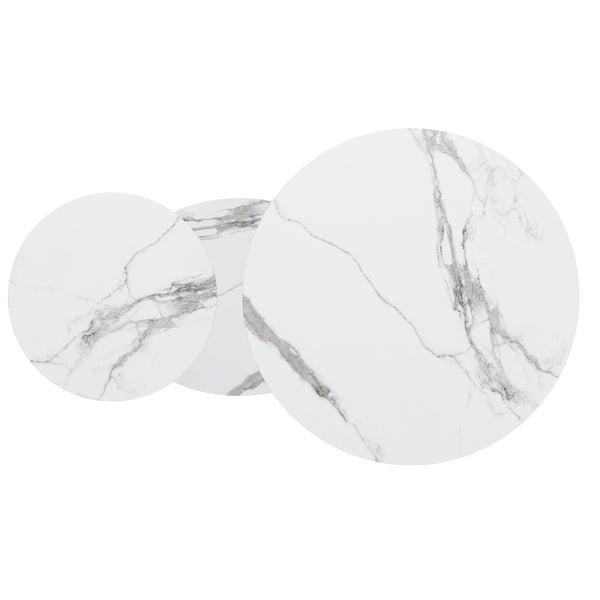 Worldwide Home Furnishings Elara-coffee Table – Contemporary Extendable Design With Stylish Sintered Stone Top For Any Space White Sintered Stone,Metal 301-198wt