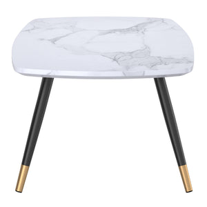 Worldwide Home Furnishings Emery-rect. Marble-look Coffee Table With Aged Gold Accents For Modern Living Spaces - Chic Design White Faux Marble,Black Engineered Wood,Laminated Veneer,Metal 301-294rec-wt