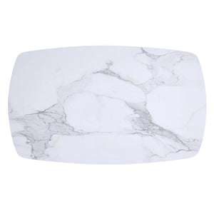 Worldwide Home Furnishings Emery-rect. Marble-look Coffee Table With Aged Gold Accents For Modern Living Spaces - Chic Design White Faux Marble,Black Engineered Wood,Laminated Veneer,Metal 301-294rec-wt
