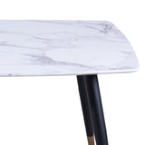 !nspire Emery Coffee Table White Faux Marble/Black Mdf/Metal