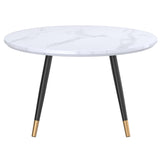 !nspire Emery Coffee Table White Faux Marble/Black Mdf/Metal