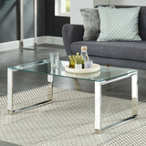 !nspire Zevon Coffee Table Silver Silver Stainless Steel/Glass
