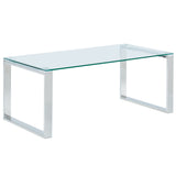 !nspire Zevon Coffee Table Silver Silver Stainless Steel/Glass