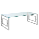 !nspire Eros Coffee Table Silver Stainless Steel/Glass