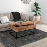 !nspire Ojas Lift Top Coffee Table Natural Burnt Natural Burnt/Black Solid Wood/Wrought Iron