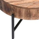 !nspire Blox Coffee Table Natural/Black Solid Wood/Iron