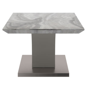 Worldwide Home Furnishings Napoli-coffee Table - Modern Grey Marble-look Design With Geometric Base For Stylish Living Spaces Light Grey Faux Marble,Stainless Steel 301-545gy