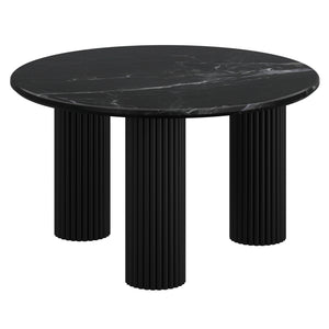 Worldwide Home Furnishings Jilsa-coffee Table - Elegant Solid Mango Wood With Bevelled Marble Top For A Chic Living Space Black,Black Solid Wood,Marble 301-551blk