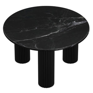Worldwide Home Furnishings Jilsa-coffee Table - Elegant Solid Mango Wood With Bevelled Marble Top For A Chic Living Space Black,Black Solid Wood,Marble 301-551blk