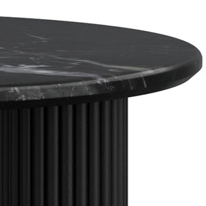 Worldwide Home Furnishings Jilsa-coffee Table - Elegant Solid Mango Wood With Bevelled Marble Top For A Chic Living Space Black,Black Solid Wood,Marble 301-551blk