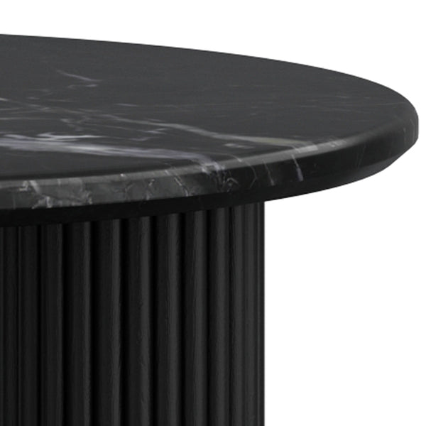 Worldwide Home Furnishings Jilsa-coffee Table - Elegant Solid Mango Wood With Bevelled Marble Top For A Chic Living Space Black,Black Solid Wood,Marble 301-551blk
