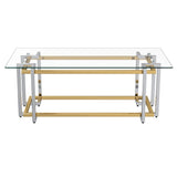 !nspire Florina Rect Coffee Table Silver/Gold Silver/Gold Metal/Glass