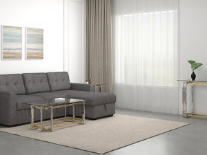 Worldwide Home Furnishings Florina-rect Modern Metal & Glass Coffee Table With Stylish Gold/Silver Finish For Any Living Space Silver,Gold Metal,Glass 301-561rec