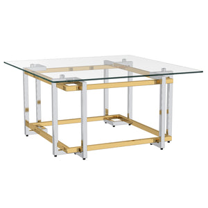 !nspire Florina Sq Coffee Table Silver/Gold Silver/Gold Metal/Glass