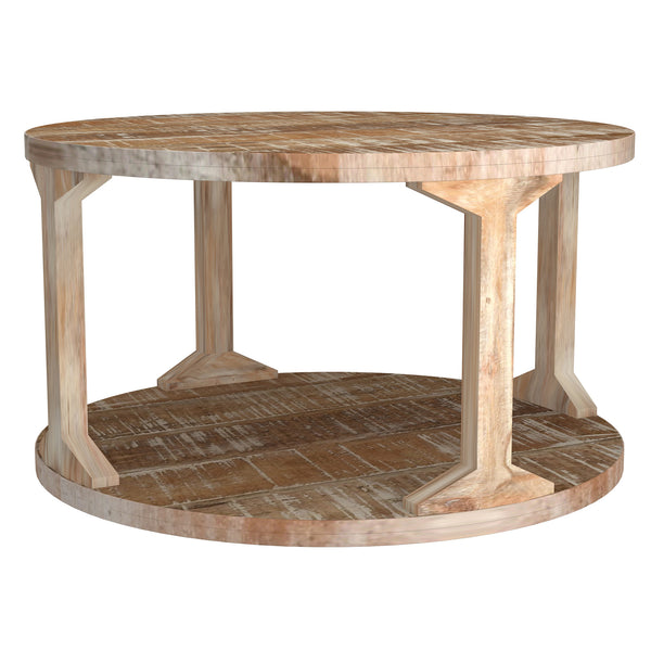 Worldwide Home Furnishings Avni-coffee Table - Handcrafted Solid Mango Wood Centerpiece For Every Style And Space Distressed Natural Solid Wood 301-619nt