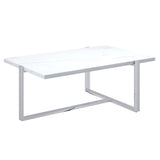 !nspire Veno Coffee Table White/Silver Granite/Paper Veneer/Metal