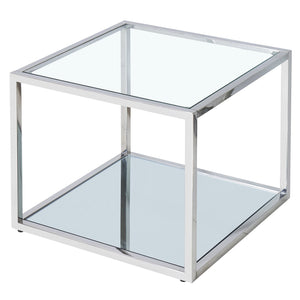 Worldwide Home Furnishings Casini-coffee Table - Stylish Contemporary Modular Design For Versatile Living Room Layouts Silver Metal,Glass 301-632ch_L
