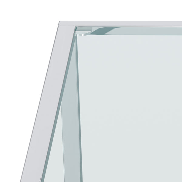 Worldwide Home Furnishings Casini-coffee Table - Stylish Contemporary Modular Design For Versatile Living Room Layouts Silver Metal,Glass 301-632ch_L