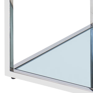 Worldwide Home Furnishings Casini-coffee Table - Contemporary Modular Design For Creative Layouts In Any Space, Perfect Fit! Silver Metal,Glass 301-632ch_S