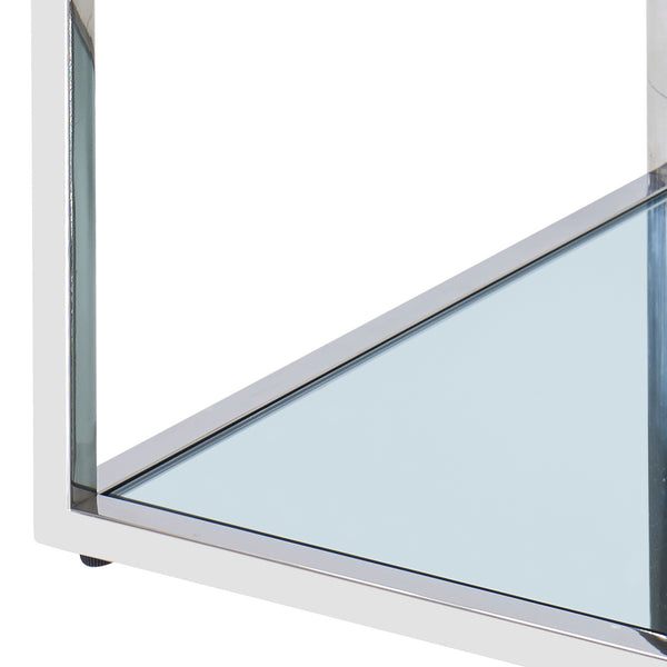 Worldwide Home Furnishings Casini-coffee Table - Contemporary Modular Design For Creative Layouts In Any Space, Perfect Fit! Silver Metal,Glass 301-632ch_S