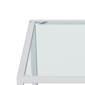 Worldwide Home Furnishings Casini-coffee Table - Contemporary Modular Design For Creative Layouts In Any Space, Perfect Fit! Silver Metal,Glass 301-632ch_S