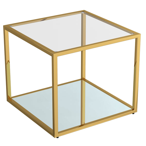 Worldwide Home Furnishings Casini-coffee Table - Stylish Contemporary Modular Design For Versatile Living Room Layouts Gold Metal,Glass 301-632gl_L
