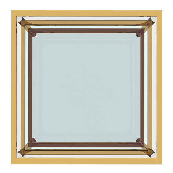 Worldwide Home Furnishings Casini-coffee Table - Stylish Contemporary Modular Design For Versatile Living Room Layouts Gold Metal,Glass 301-632gl_L