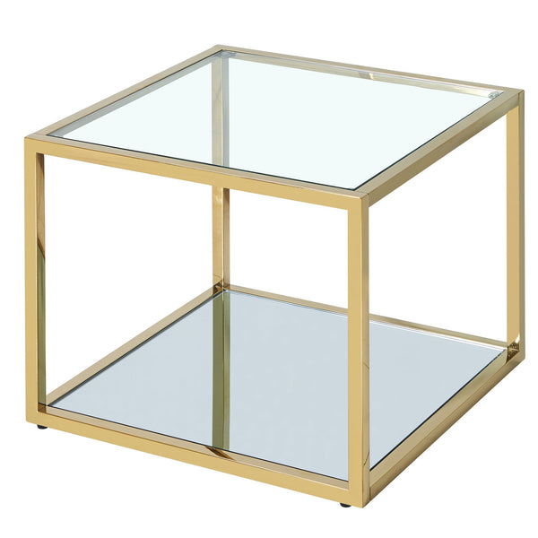 Worldwide Home Furnishings Casini-coffee Table - Stylish Contemporary Modular Design For Versatile Living Room Layouts Gold Metal,Glass 301-632gl_L