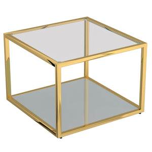 Worldwide Home Furnishings Casini-coffee Table - Contemporary Modular Design For Creative Layouts In Any Space, Perfect Fit! Gold Metal,Glass 301-632gl_S