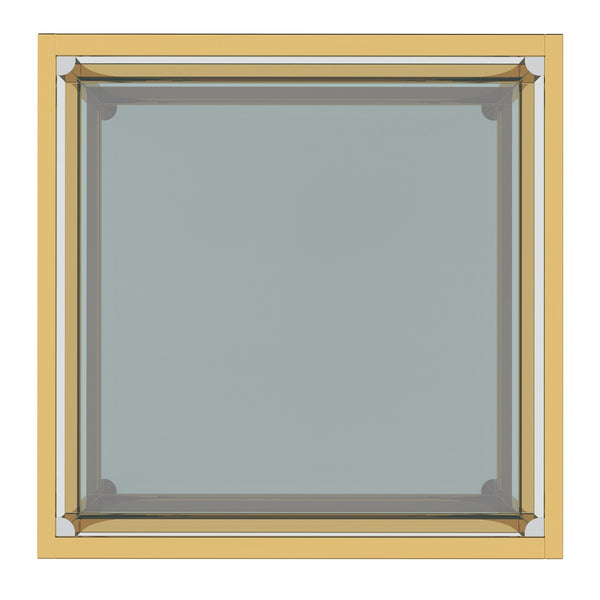 Worldwide Home Furnishings Casini-coffee Table - Contemporary Modular Design For Creative Layouts In Any Space, Perfect Fit! Gold Metal,Glass 301-632gl_S