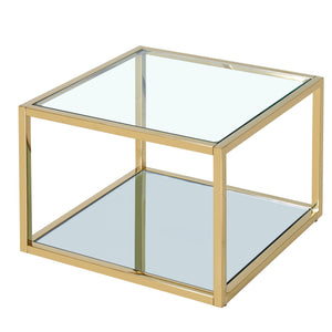 Worldwide Home Furnishings Casini-coffee Table - Contemporary Modular Design For Creative Layouts In Any Space, Perfect Fit! Gold Metal,Glass 301-632gl_S