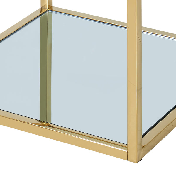 Worldwide Home Furnishings Casini-coffee Table - Contemporary Modular Design For Creative Layouts In Any Space, Perfect Fit! Gold Metal,Glass 301-632gl_S