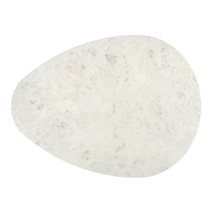 Worldwide Home Furnishings Lyriq-coffee Elegant Teardrop Coffee Table With Solid Mango Wood Base And Beveled Marble Top Walnut,White Solid Wood,Marble 301-975wal