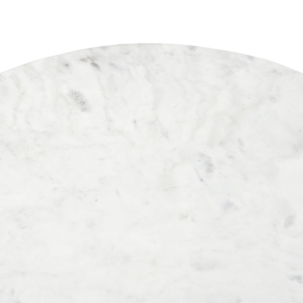 Worldwide Home Furnishings Lyriq-coffee Elegant Teardrop Coffee Table With Solid Mango Wood Base And Beveled Marble Top Walnut,White Solid Wood,Marble 301-975wal