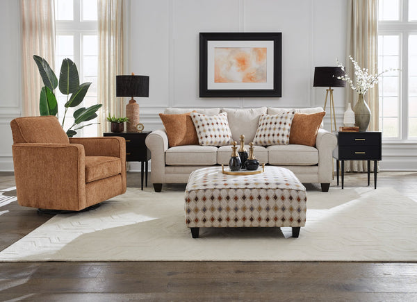 Fusion Wowza Sand Queen Sleep Sofa - Stylish Beige Design With Innerspring Mattress & Reversible Cushions Beige Ws ,100% Polyester 3010-04 Wowza Sand Queen Sleep Sofa